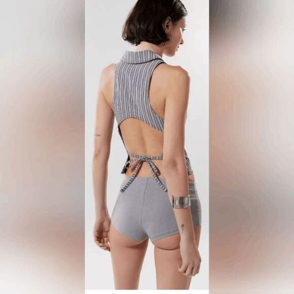 Urban Outfitters Silence + Noise Gray Sabrina Micro Stretch Booty Shorts Large - Picture 8 of 8